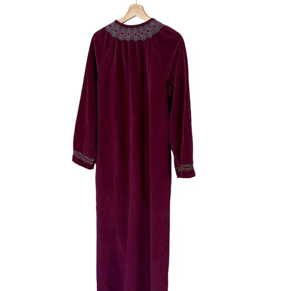 Womens Maxi Embroidered Robe Vanity Fair Vintage House Coat Embroidered Size M - Picture 6 of 8